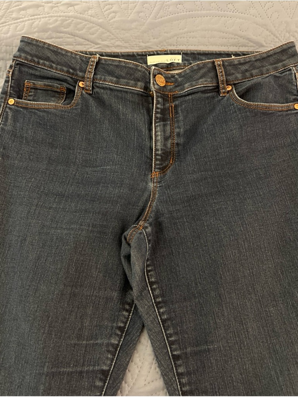 LOFT Women's Dark Indigo Curvy Skinny Jeans